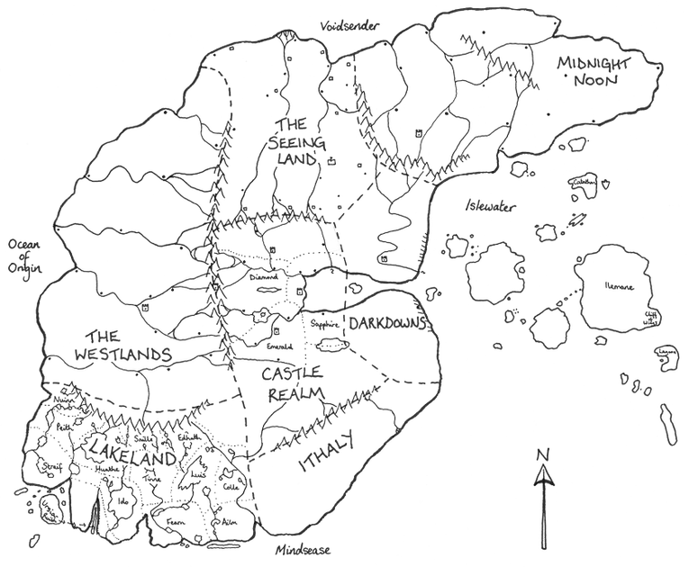 A.F.E. Smith fantasy novels: Endarion map